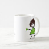 Stick Girl met Green Coffee Mok (Voorkant rechts)