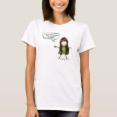 Stick Girl met Green Coffee Mok T-shirt (Voorkant)