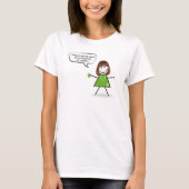 Stick Girl met Green Coffee Mok T-shirt (Voorkant)