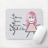 Stick Girl met haar en Inspirerend prijsopgave Muismat (Met muis)