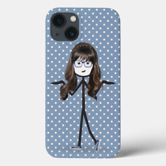 Stick Girl met haar op Stippen Case-Mate iPhone Case (Achterkant)