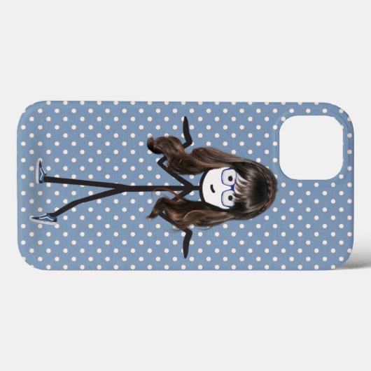 Stick Girl met haar op Stippen Case-Mate iPhone Case (Achterkant (horizontaal))