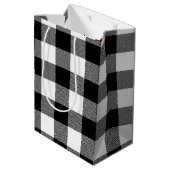 Stick Girl met Hair en Buffalo Pset Pattern Medium Cadeauzakje (Achterkant Gekanteld)