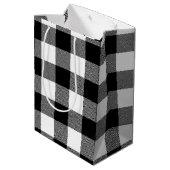 Stick Girl met Hair en Buffalo Pset Pattern Medium Cadeauzakje (Achterkant Gekanteld)