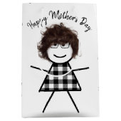 Stick Girl met Hair Moederdag Medium Cadeauzakje (Voorkant)