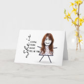 Stick Girl met Hair voor de verjaardag van mama Kaart (Gele Bloem)