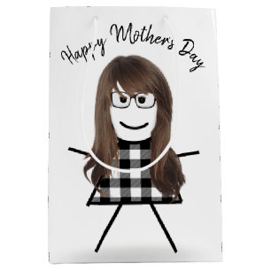 Stick Girl met Hair voor Moederdag Medium Cadeauzakje