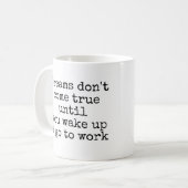 Stick Girl met koffie en quote Koffiemok (Voorkant links)