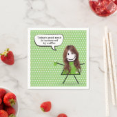 Stick Girl met koffie en quote Servet (Insitu)