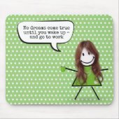 Stick Girl met koffie-Mok en offerte Muismat (Voorkant)