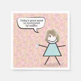 Stick Girl met koffie-Mok Servet