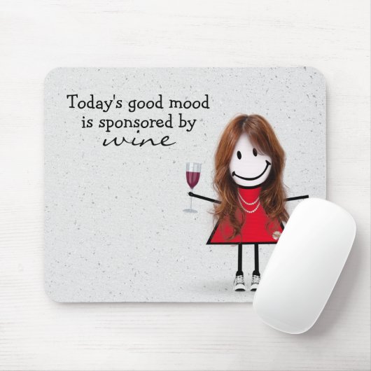 Stick Girl met Muismat van wijn en Sneakers (Met muis)