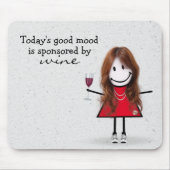 Stick Girl met Muismat van wijn en Sneakers (Voorkant)