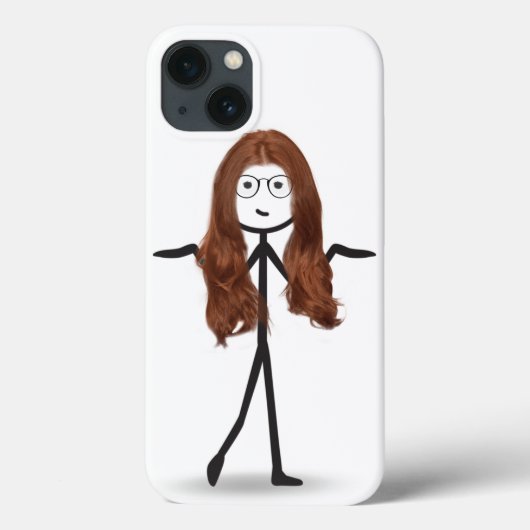 Stick Girl met Red Hair Case-Mate iPhone Case (Achterkant)