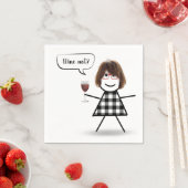 Stick Girl met Red Wine Napkins Servet (Insitu)