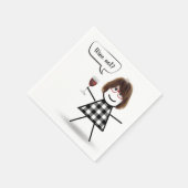 Stick Girl met Red Wine Napkins Servet (Hoek)