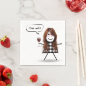 Stick Girl met rode wijn Servet (Insitu)