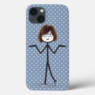 Stick Girl met Sneakers op Stippen Case-Mate iPhone Case