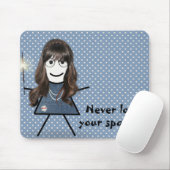 Stick Girl met Sparkler op Polka Dots Muismat (Met muis)
