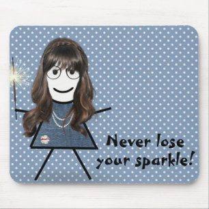 Stick Girl met Sparkler op Polka Dots Muismat