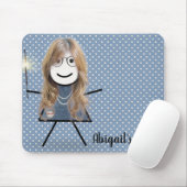 Stick Girl met Sparkler op Polka Dots Muismat (Met muis)