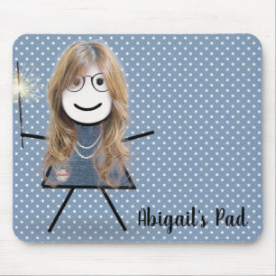 Stick Girl met Sparkler op Polka Dots Muismat