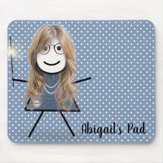 Stick Girl met Sparkler op Polka Dots Muismat (Voorkant)