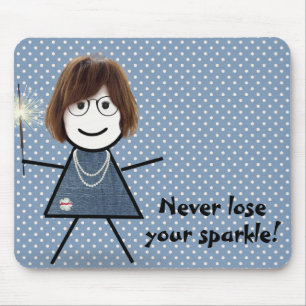 Stick Girl met Sparkler op Polka Dots Muismat