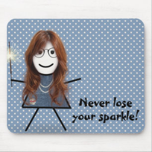 Stick Girl met Sparkler op Polka Dots Muismat