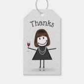 Stick Girl met wijn en Sneakers Cadeaulabel (Voorkant)