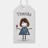 Stick Girl met wijn en Sneakers Cadeaulabel (Voorkant)