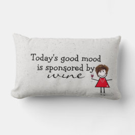 Stick Girl met wijn en Sneakers Kussen