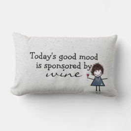 Stick Girl met wijn en Sneakers Kussen