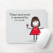 Stick Girl met wijn en Sneakers Muismat (Met muis)