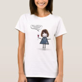 Stick Girl met wijn en Sneakers T-shirt (Voorkant)