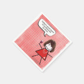 Stick Girl met wijnglas op gingham Servet (Hoek)