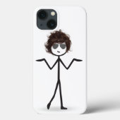 Stick Girl met zonnebrillen en hazen Case-Mate iPhone Case (Achterkant)