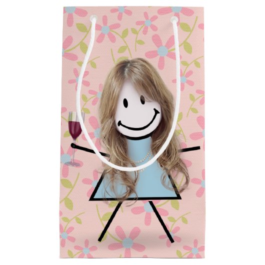 Stick Girl on met rode wijn Klein Cadeauzakje (Voorkant)