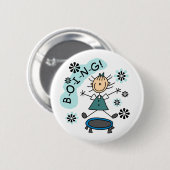 Stick Girl op trampoline Ronde Button 5,7 Cm (Voorkant /achterkant)