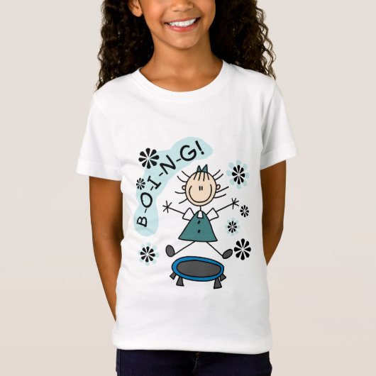 Stick Girl op Trampoline T-shirts en cadeautjes (Voorkant)