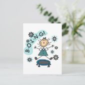 Stick Girl op Trampoline T-shirts en cadeautjes Briefkaart (Staand voorkant)