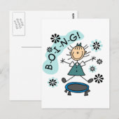 Stick Girl op Trampoline T-shirts en cadeautjes Briefkaart (Voorkant / Achterkant)