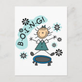 Stick Girl op Trampoline T-shirts en cadeautjes Briefkaart (Voorkant)