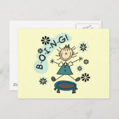 Stick Girl op Trampoline T-shirts en cadeautjes Briefkaart (Voorkant / Achterkant)