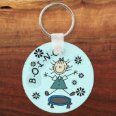 Stick Girl op Trampoline T-shirts en cadeautjes Sleutelhanger (Voorkant)