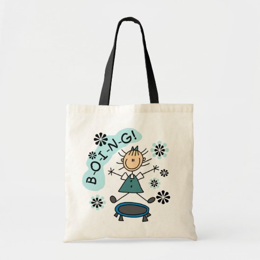 Stick Girl op Trampoline T-shirts en cadeautjes Tote Bag (Voorkant)