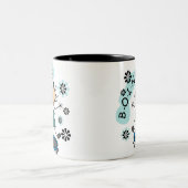 Stick Girl op trampoline Tweekleurige Koffiemok (Center)