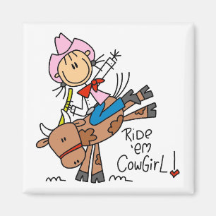 Stick Girl Ride Em Cowgirl Tshirts en geschenken Magneet