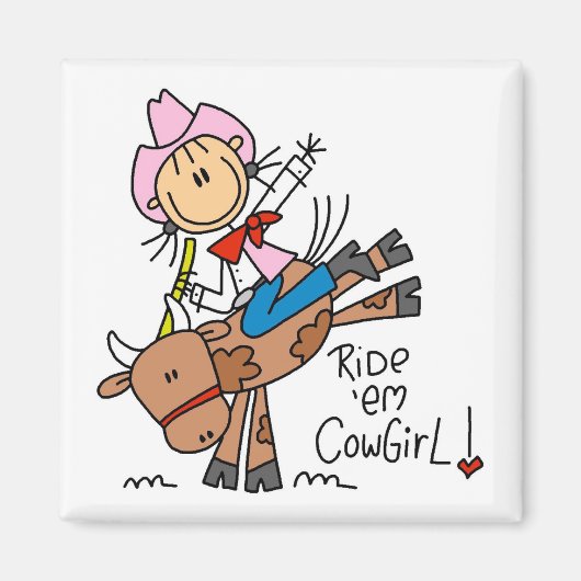 Stick Girl Ride Em Cowgirl Tshirts en geschenken Magneet (Voorkant)