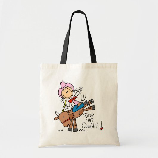 Stick Girl Ride Em Cowgirl Tshirts en Gifts Tote Bag (Voorkant)